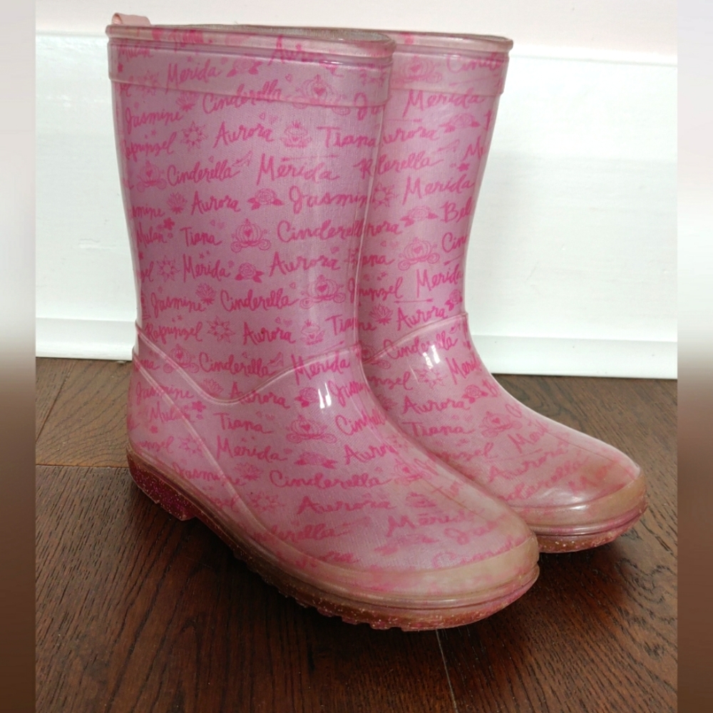 Disney Princesses Pink Rain Boots (for little girls size 12)